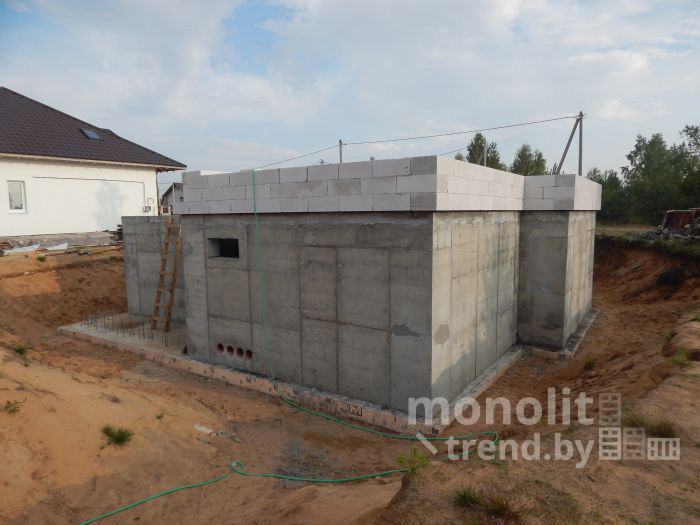 Монолитный цокольный этаж, полигон Колодищи